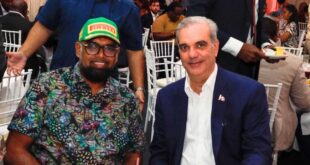 Presidente Abinader llega a Guyana para reunirse con su homólogo Mohamed Irfaan Ali
